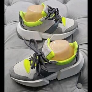 MM6 MAISON MARGIELA Gray Green Suede Platform Chunky Sneakers Womens Shoes 37 7